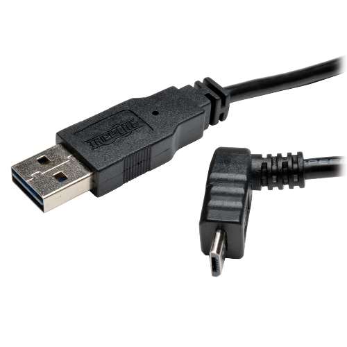 "Universal Reversible USB 2.0 Hi-Speed Cable (Reversible A to Up-Angle 5Pin Micro B M/M), 6-ft." (tripp_UR050-006-UPB)