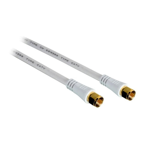 "Vanco FFRG6U18WX RG6 &quot;F&quot; Type Plug to &quot;F&quot; Type Plug Coaxial Cable (White, 18 Feet): Electronics" (FFRG6U18WX)